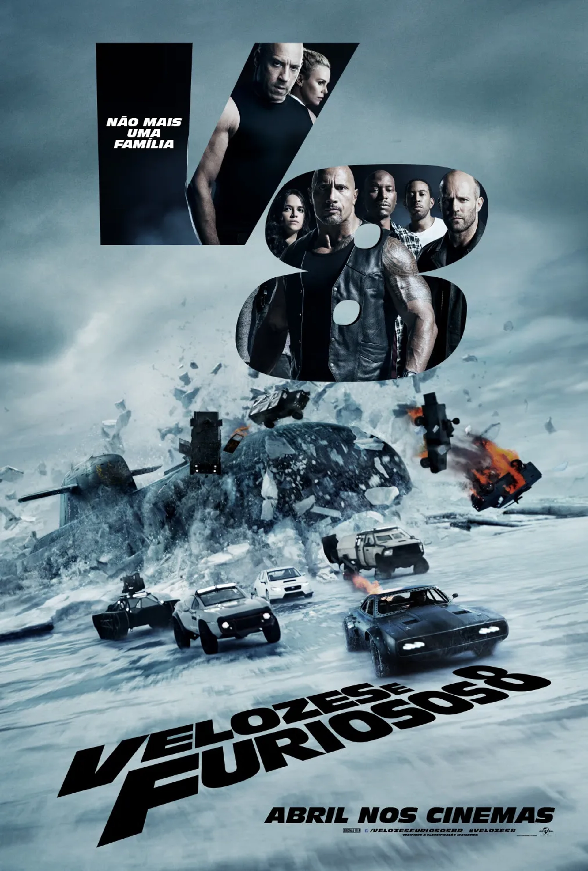 Charlize Theron, Vin Diesel, Jason Statham, Dwayne Johnson, Ludacris, Michelle Rodriguez, and Tyrese Gibson in The Fate of the Furious (2017)