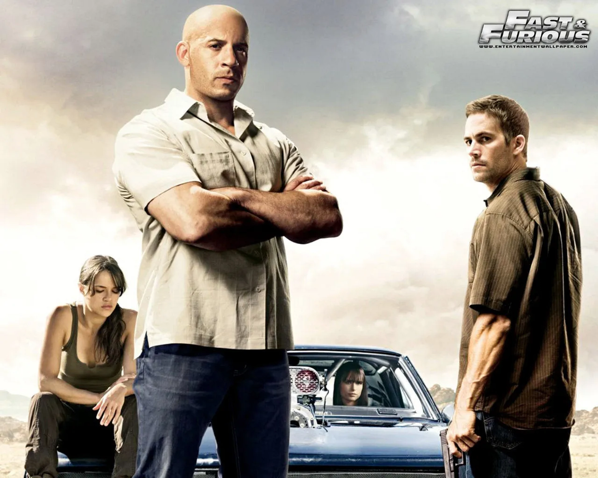 Vin Diesel, Jordana Brewster, Michelle Rodriguez, and Paul Walker in Fast & Furious (2009)