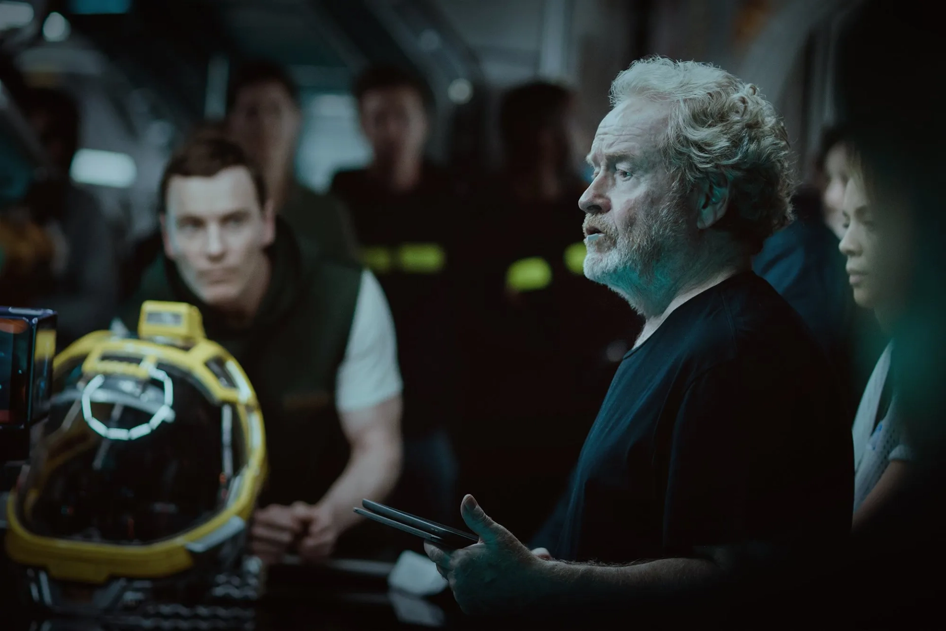 Ridley Scott, Carmen Ejogo, and Michael Fassbender in Alien: Covenant (2017)