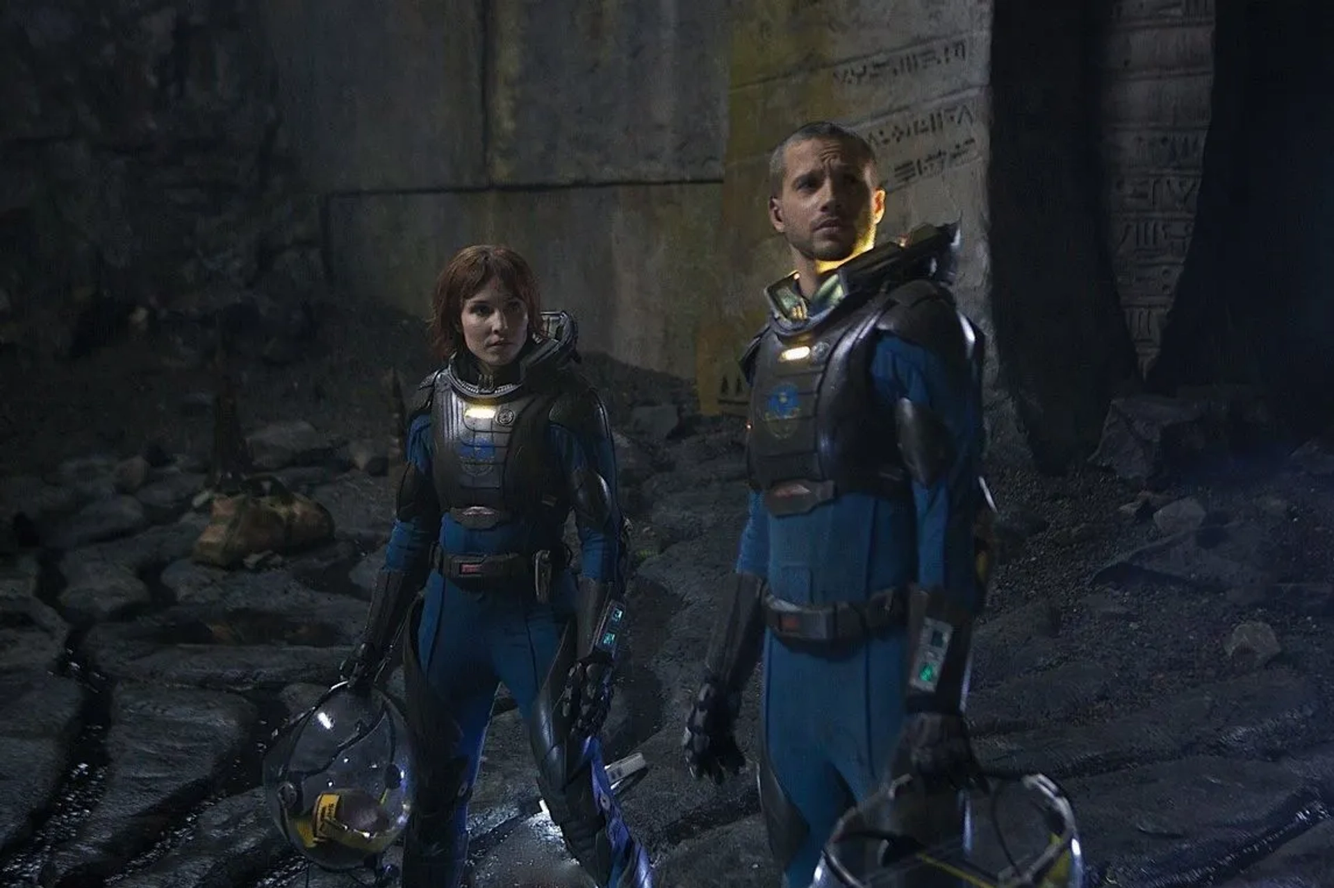 Noomi Rapace and Logan Marshall-Green in Prometheus (2012)