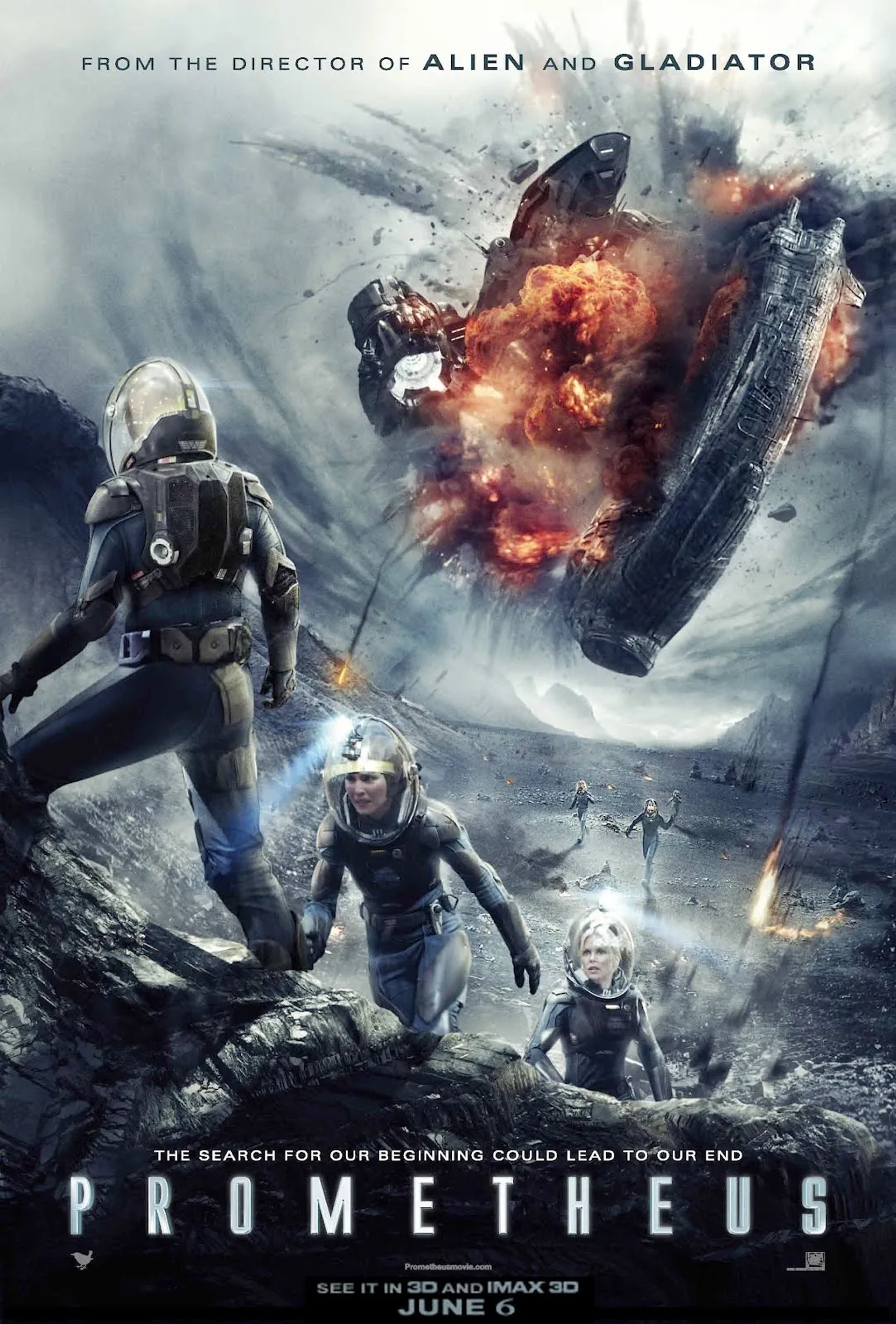 Charlize Theron, Noomi Rapace, and Michael Fassbender in Prometheus (2012)