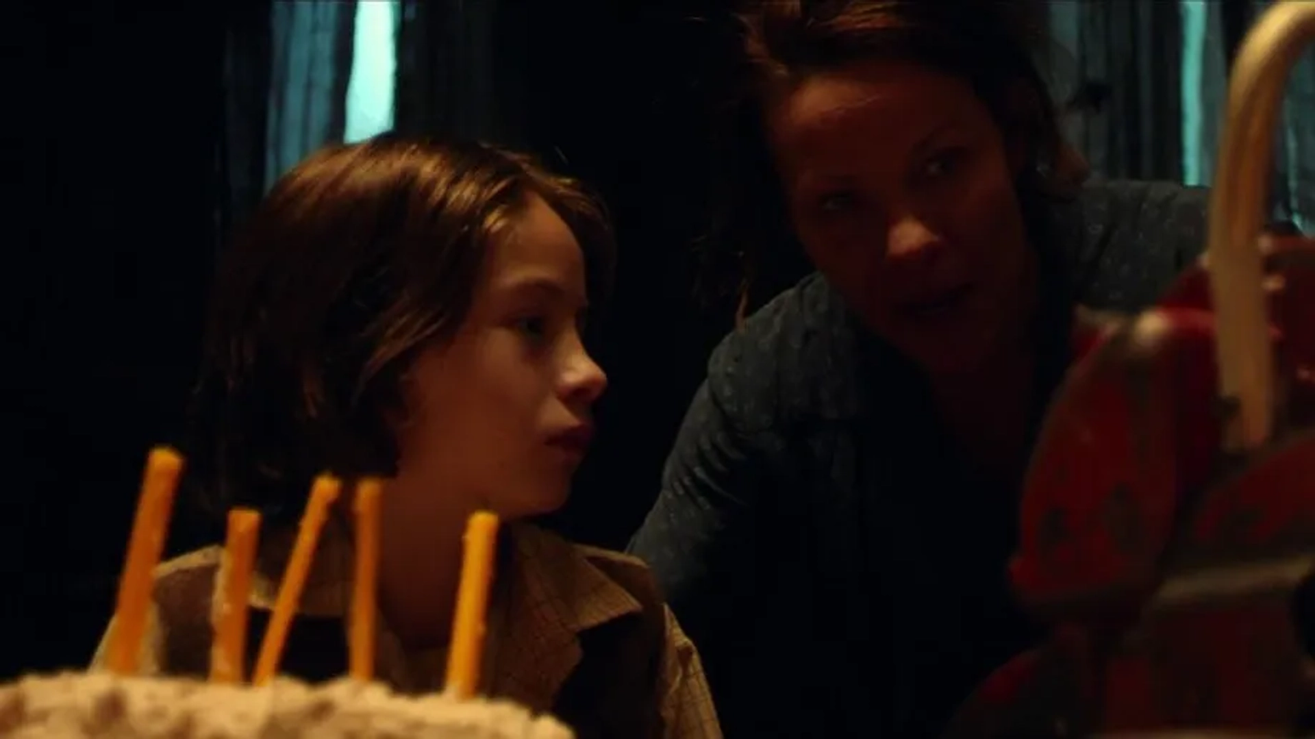 Lili Taylor and Boris Kabakchiev in Leatherface (2017)