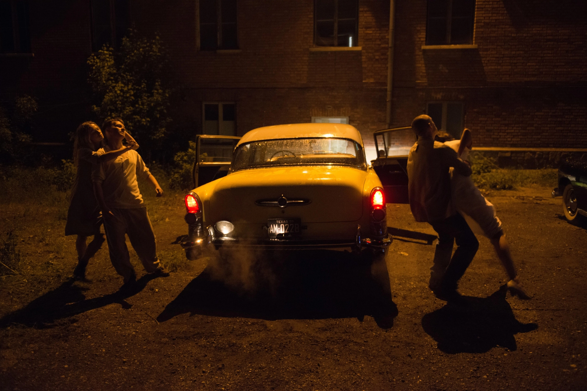 Sam Strike, James Bloor, Vanessa Grasse, and Jessica Madsen in Leatherface (2017)