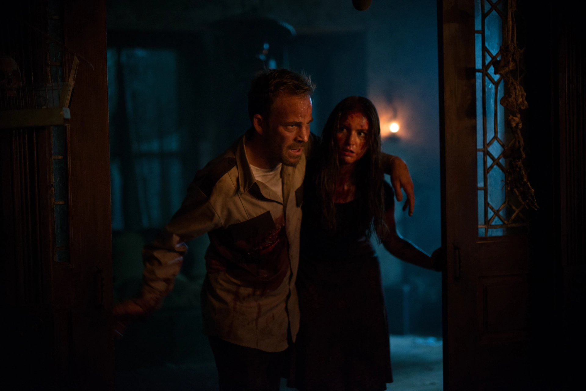 Stephen Dorff and Vanessa Grasse in Leatherface (2017)