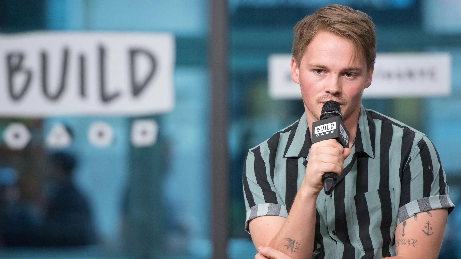 Sam Strike at an event for Leatherface (2017)