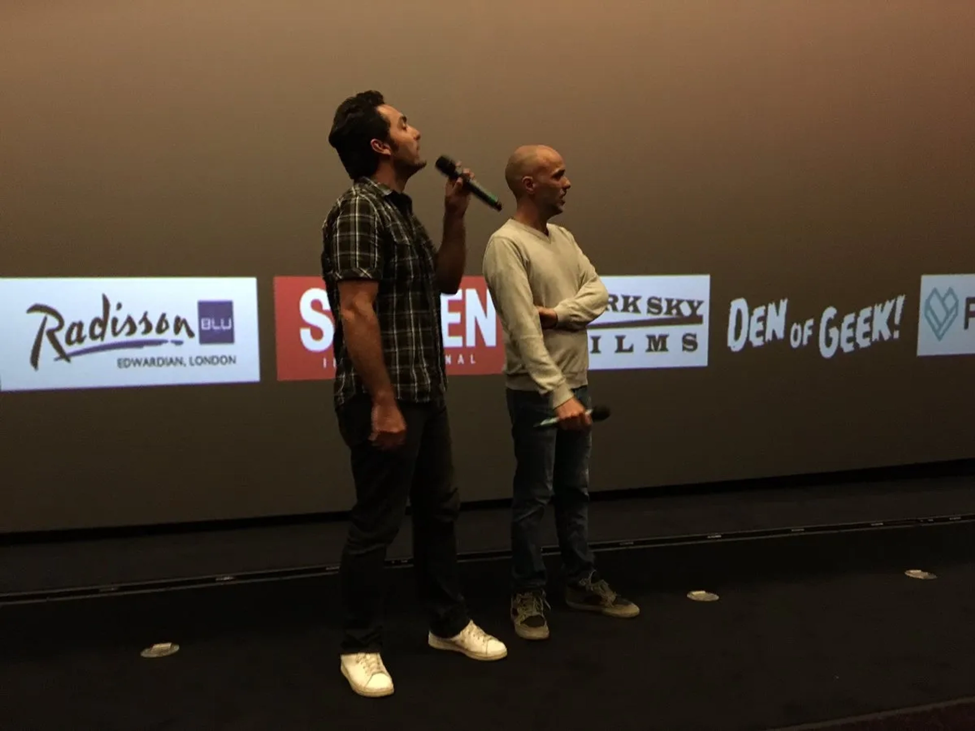 Alexandre Bustillo and Julien Maury at an event for Leatherface (2017)