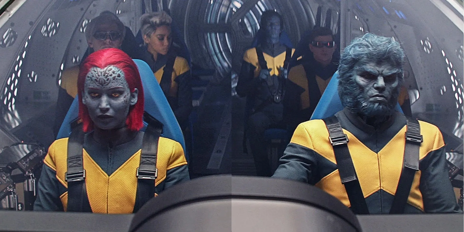 Nicholas Hoult, Evan Peters, Jennifer Lawrence, Kodi Smit-McPhee, Alexandra Shipp, and Tye Sheridan in Dark Phoenix (2019)