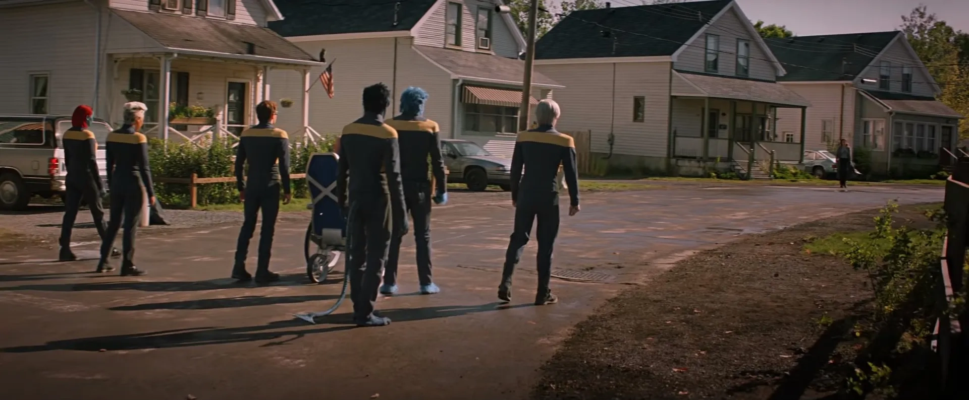 Nicholas Hoult, James McAvoy, Evan Peters, Jennifer Lawrence, Kodi Smit-McPhee, Alexandra Shipp, Sophie Turner, and Tye Sheridan in Dark Phoenix (2019)