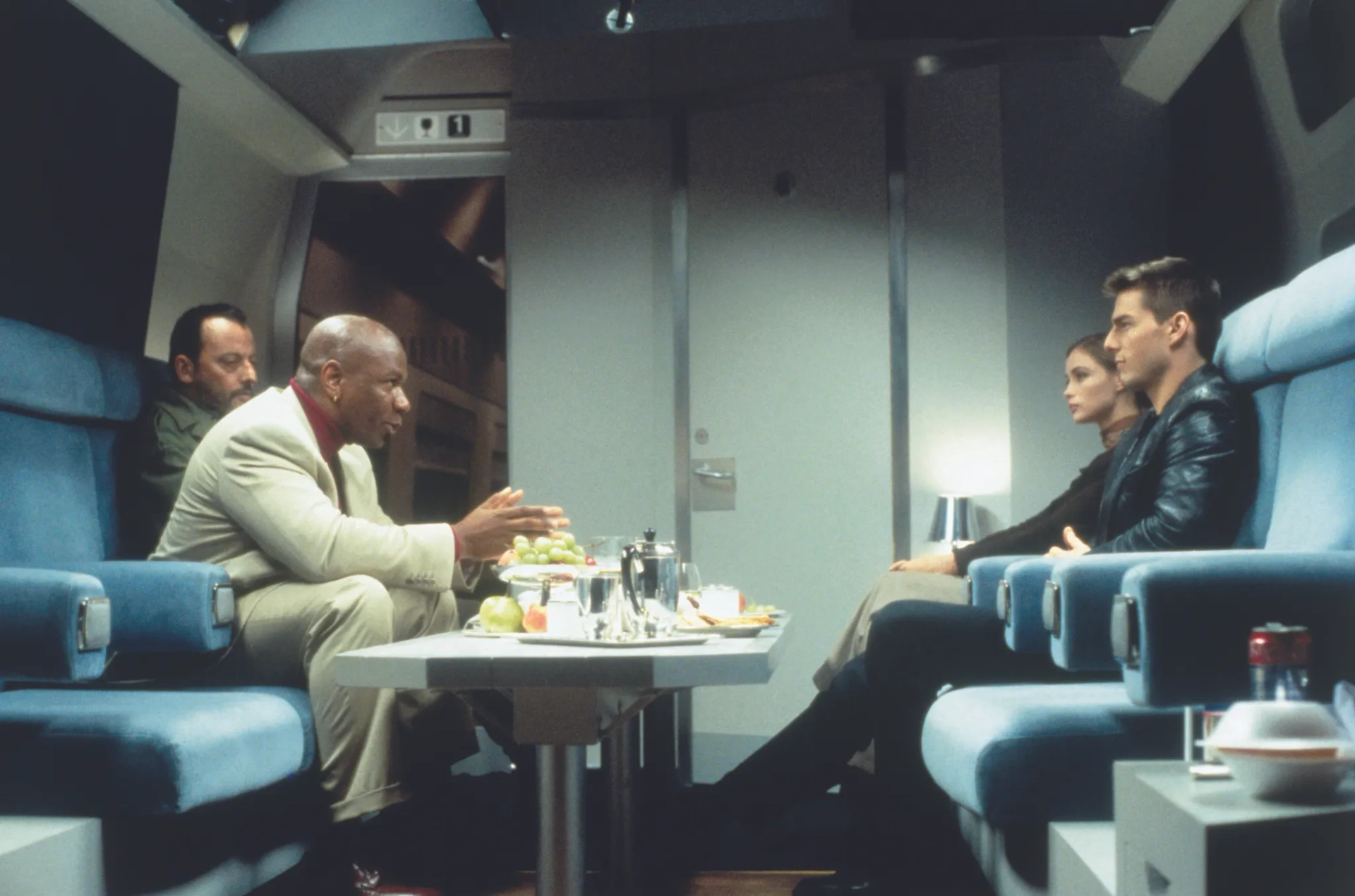 Tom Cruise, Emmanuelle Béart, Jean Reno, and Ving Rhames in Mission: Impossible (1996)