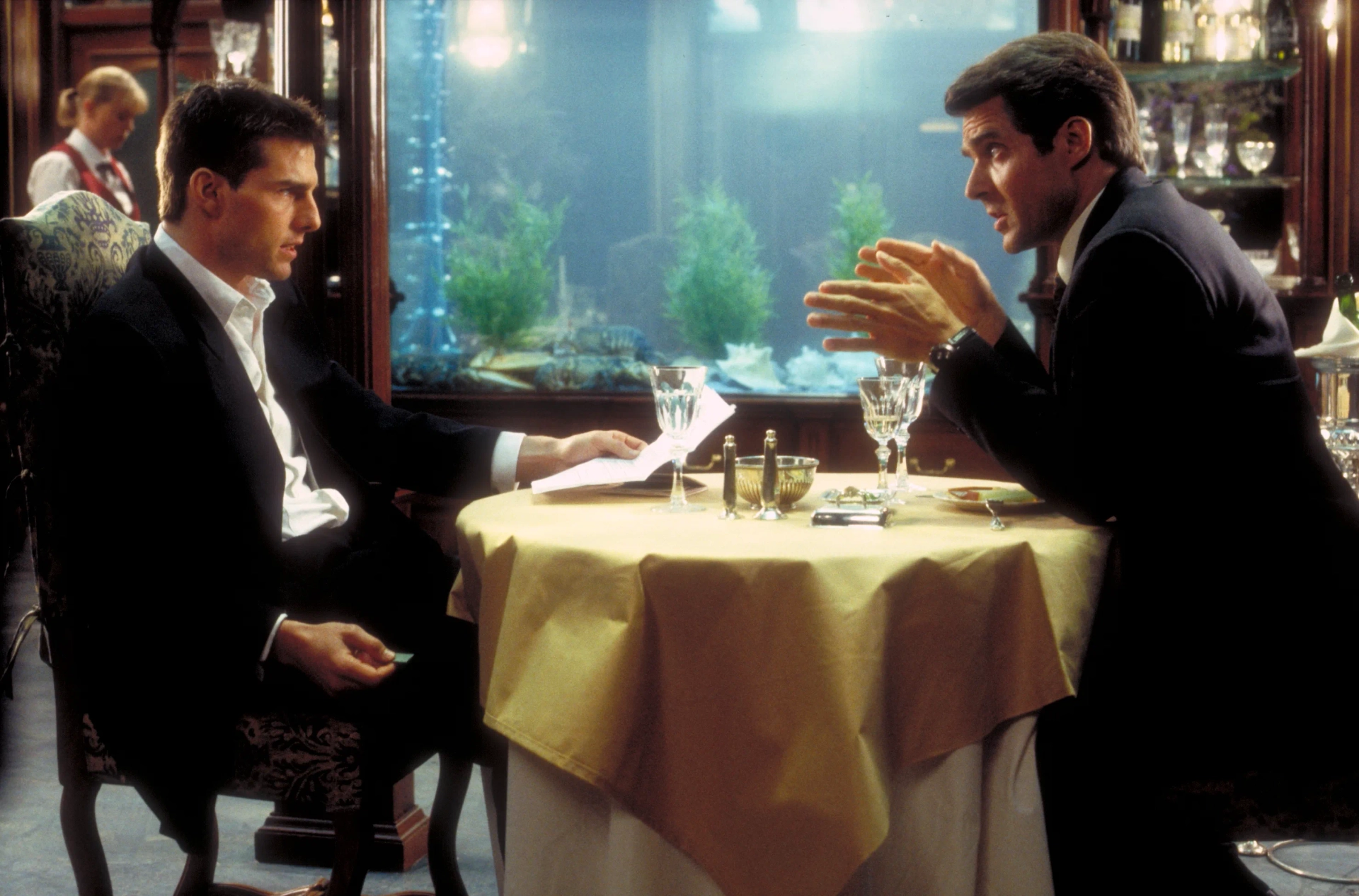 Tom Cruise and Henry Czerny in Mission: Impossible (1996)