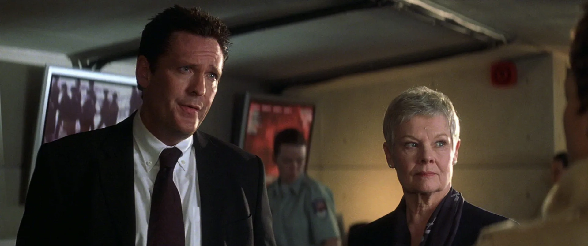 Michael Madsen and Judi Dench in Die Another Day (2002)