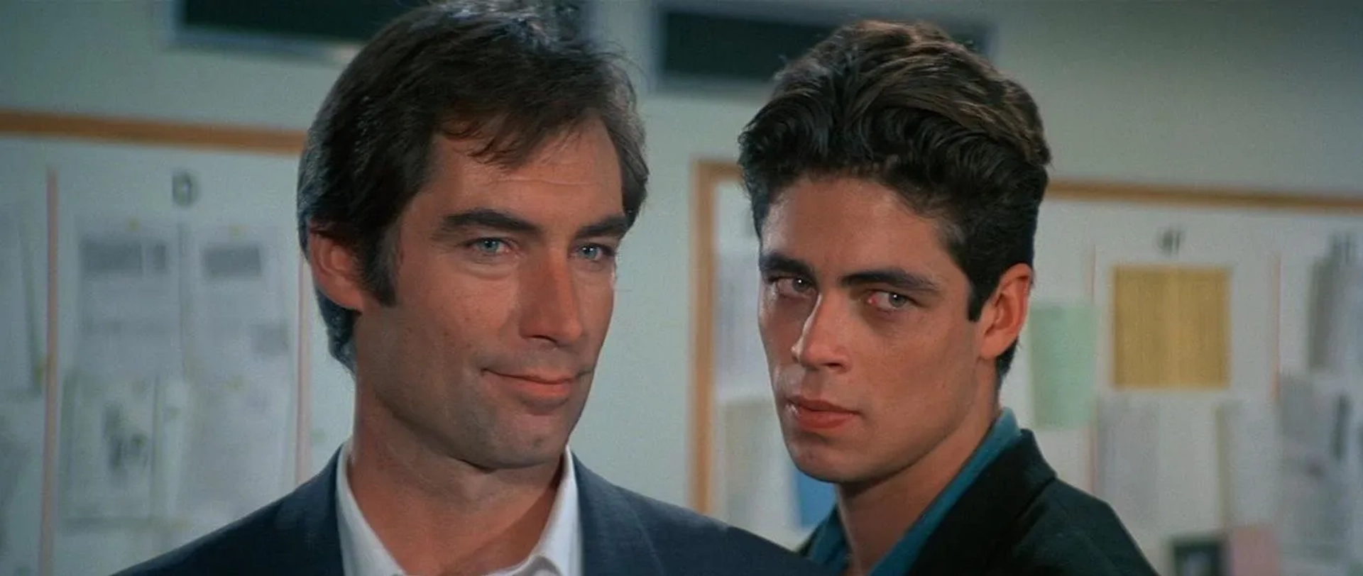 Timothy Dalton and Benicio Del Toro in Licence to Kill (1989)