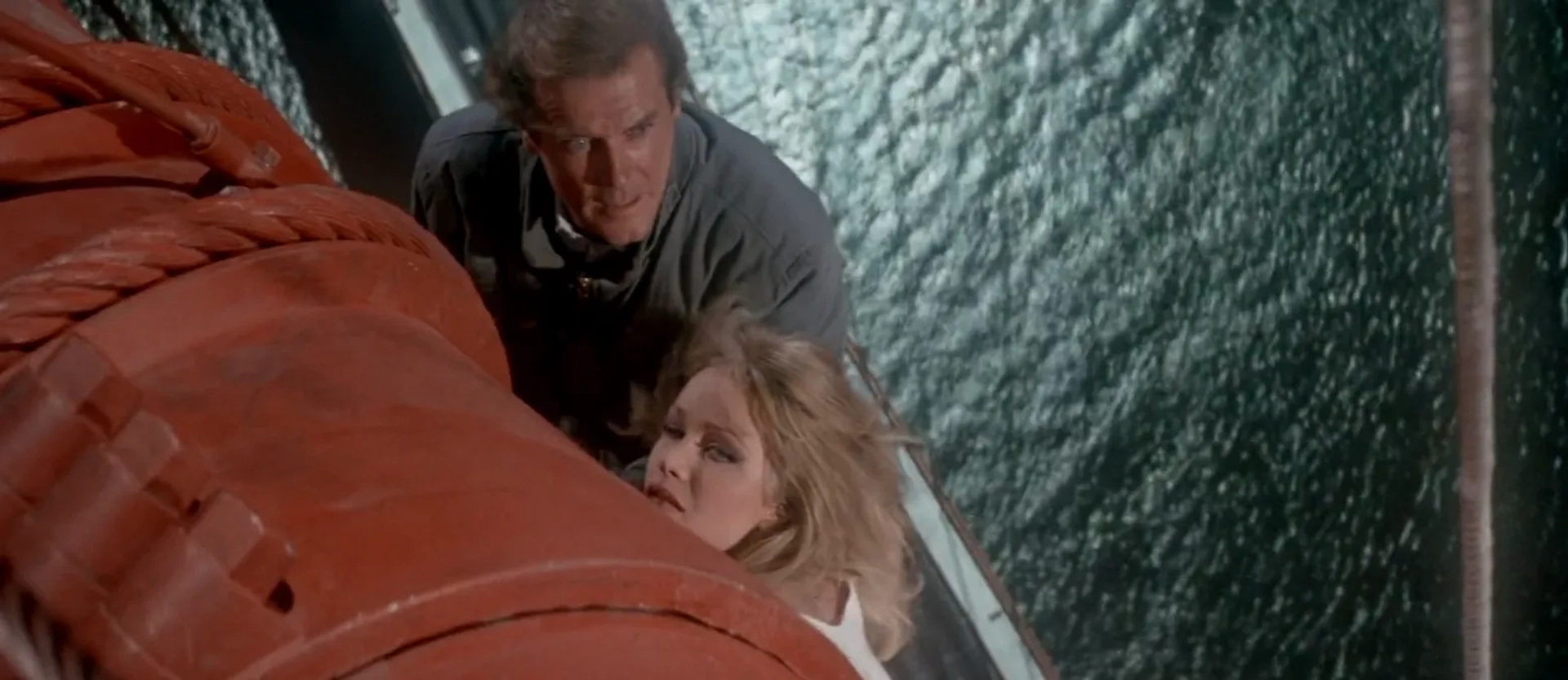 Roger Moore and Tanya Roberts in A View to a Kill (1985)