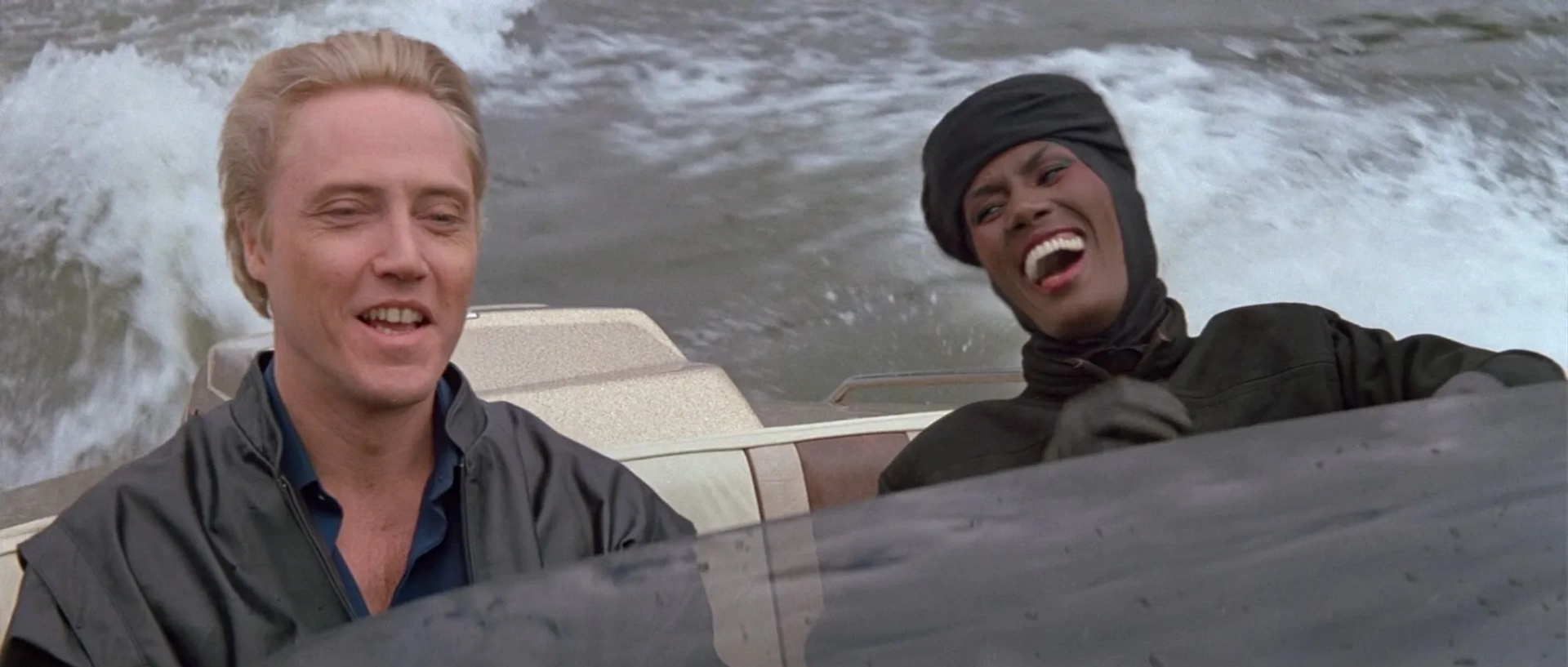 Christopher Walken and Grace Jones in A View to a Kill (1985)