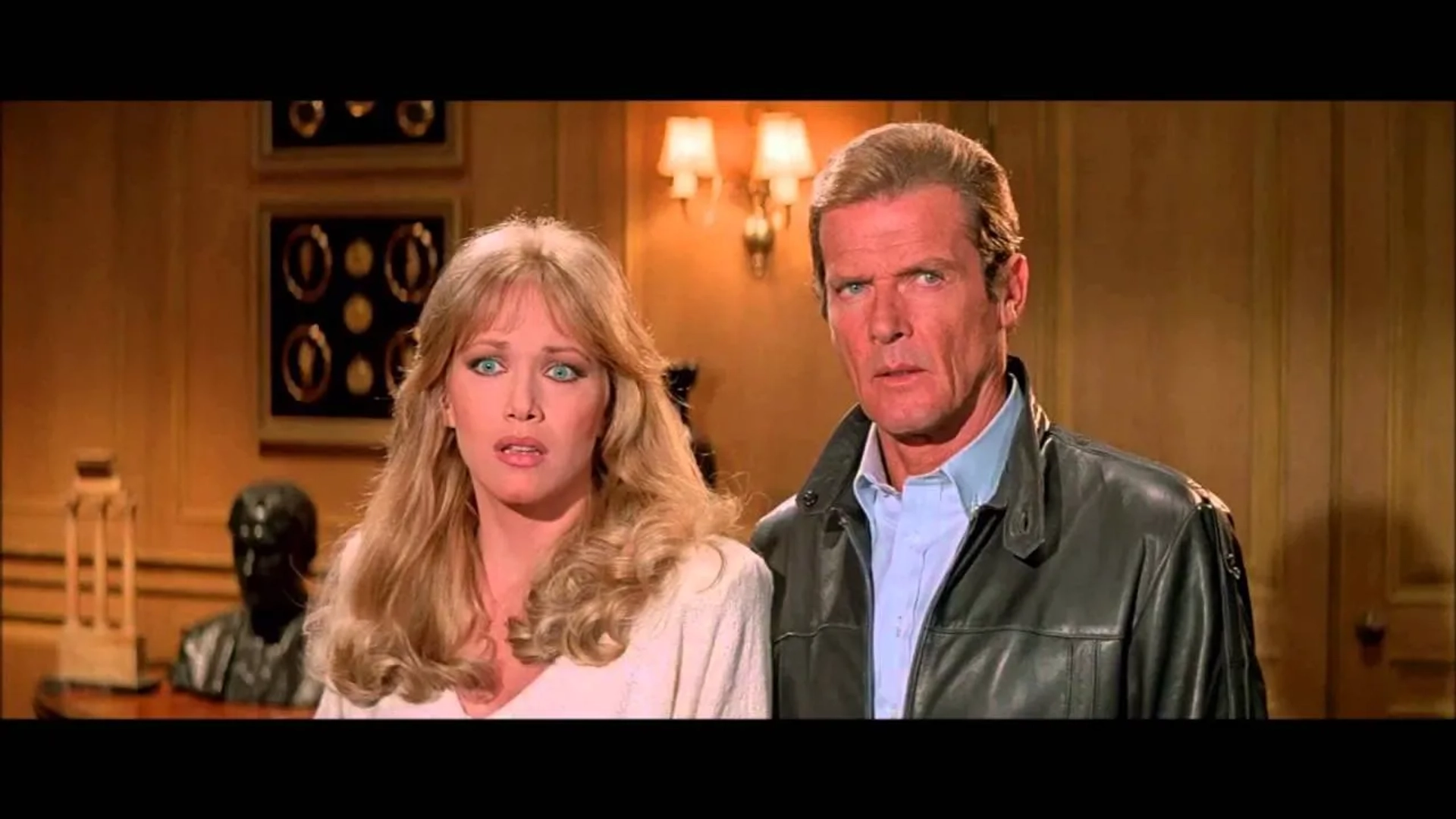 Roger Moore and Tanya Roberts in A View to a Kill (1985)