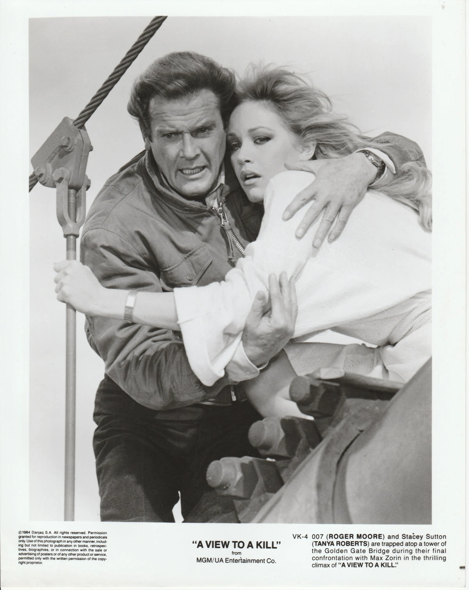 Roger Moore and Tanya Roberts in A View to a Kill (1985)