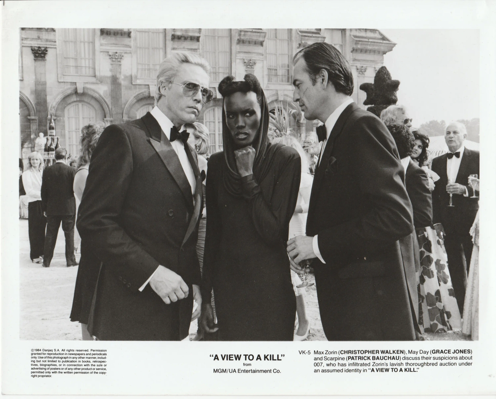 Christopher Walken, Patrick Bauchau, and Grace Jones in A View to a Kill (1985)