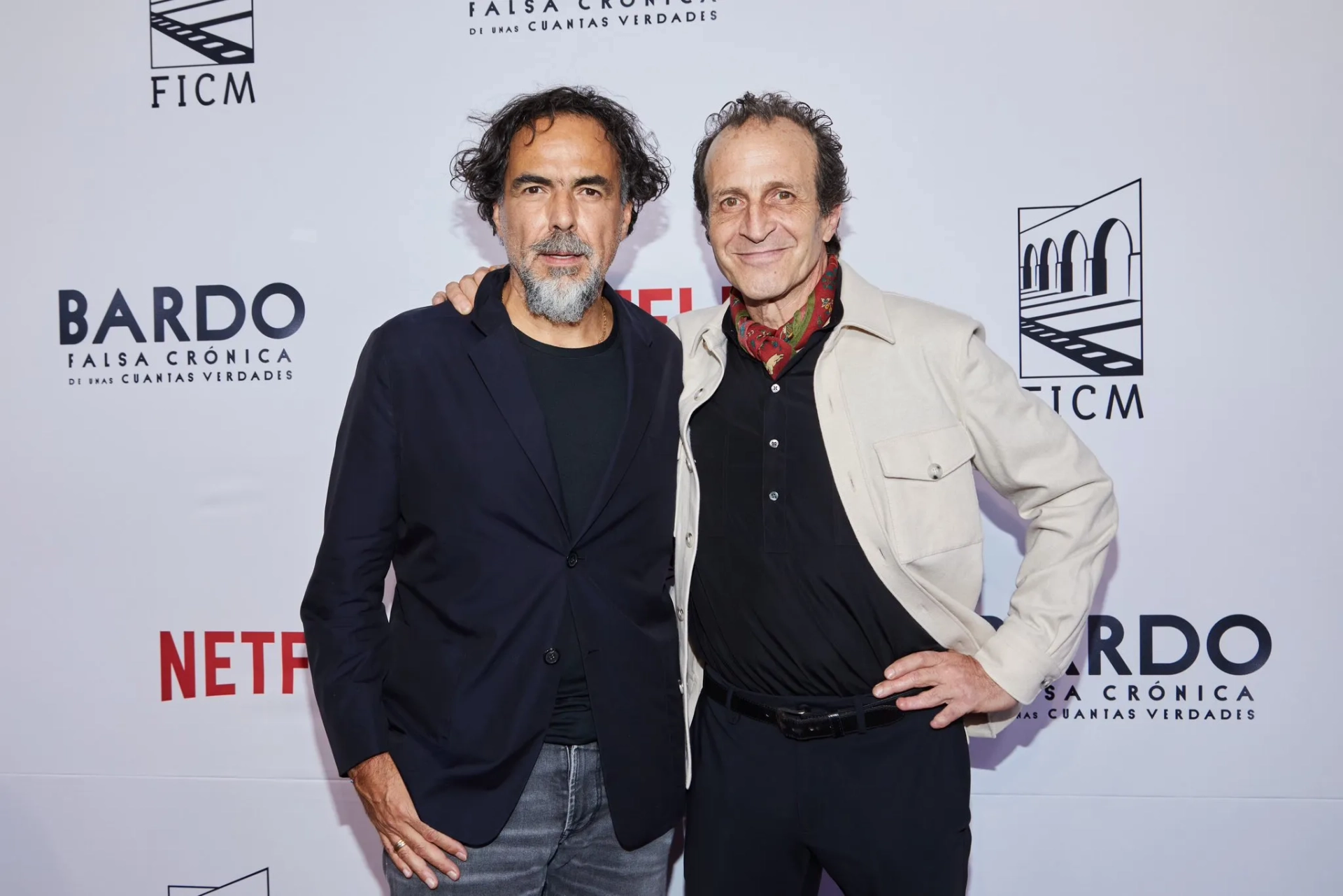 Daniel Giménez Cacho and Alejandro G. Iñárritu at an event for Bardo: False Chronicle of a Handful of Truths (2022)