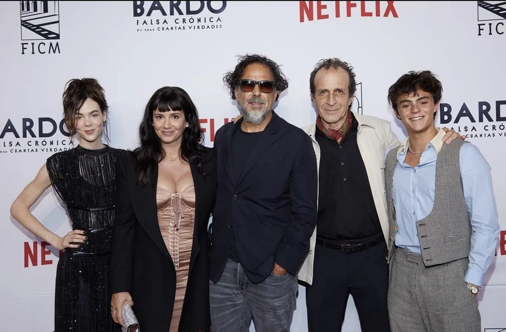 Daniel Giménez Cacho, Alejandro G. Iñárritu, Íker Sánchez Solano, Griselda Siciliani, and Ximena Lamadrid at an event for Bardo: False Chronicle of a Handful of Truths (2022)