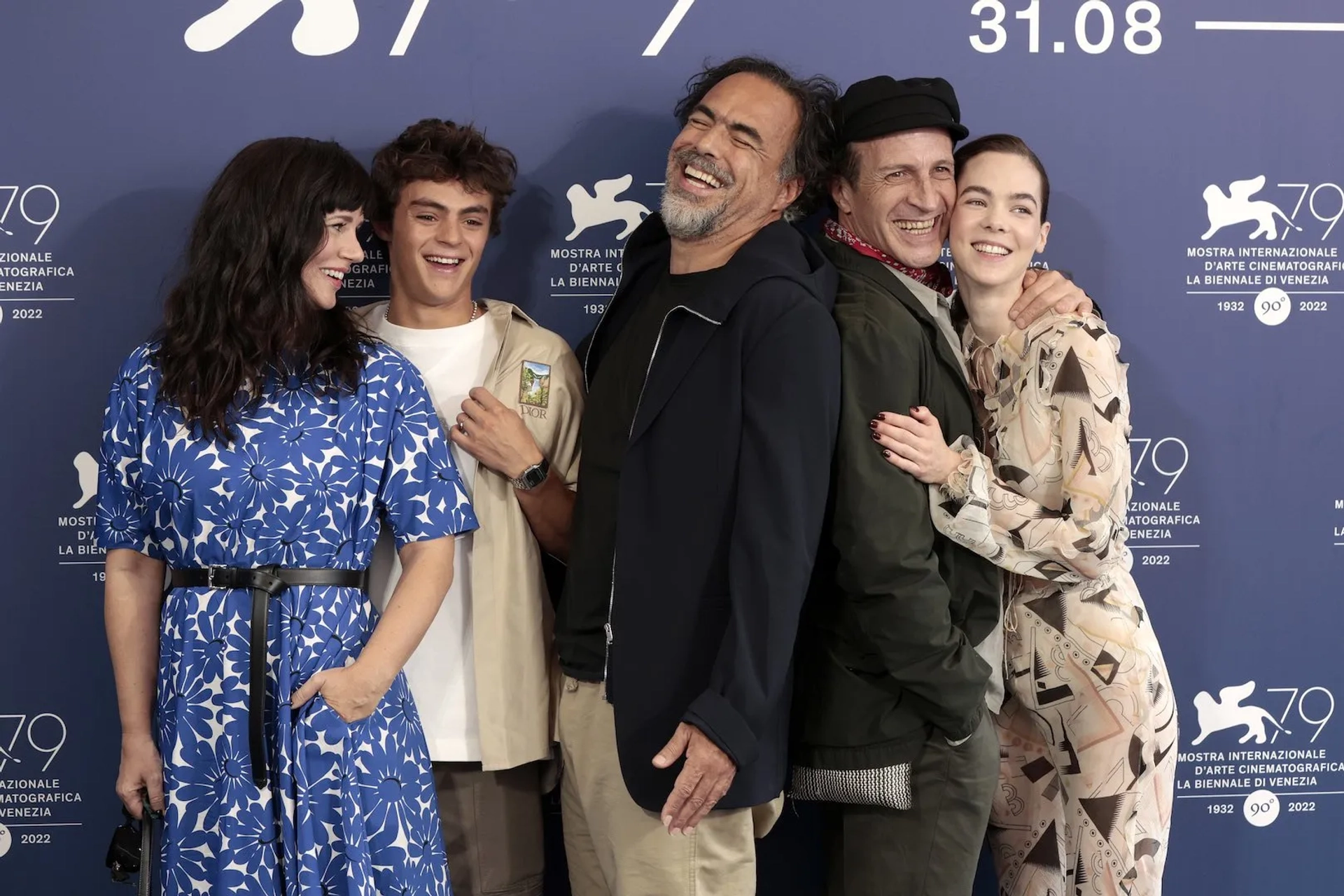 Daniel Giménez Cacho, Alejandro G. Iñárritu, Íker Sánchez Solano, Griselda Siciliani, and Ximena Lamadrid at an event for Bardo: False Chronicle of a Handful of Truths (2022)