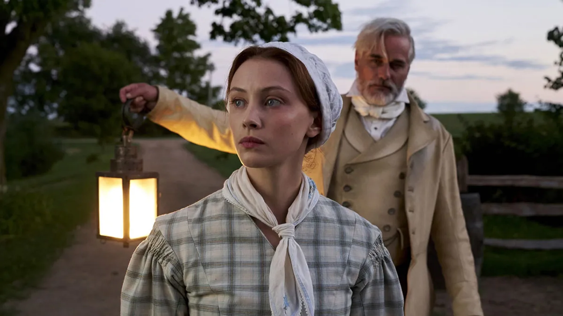 Sarah Gadon and Paul Gross in Alias Grace (2017)