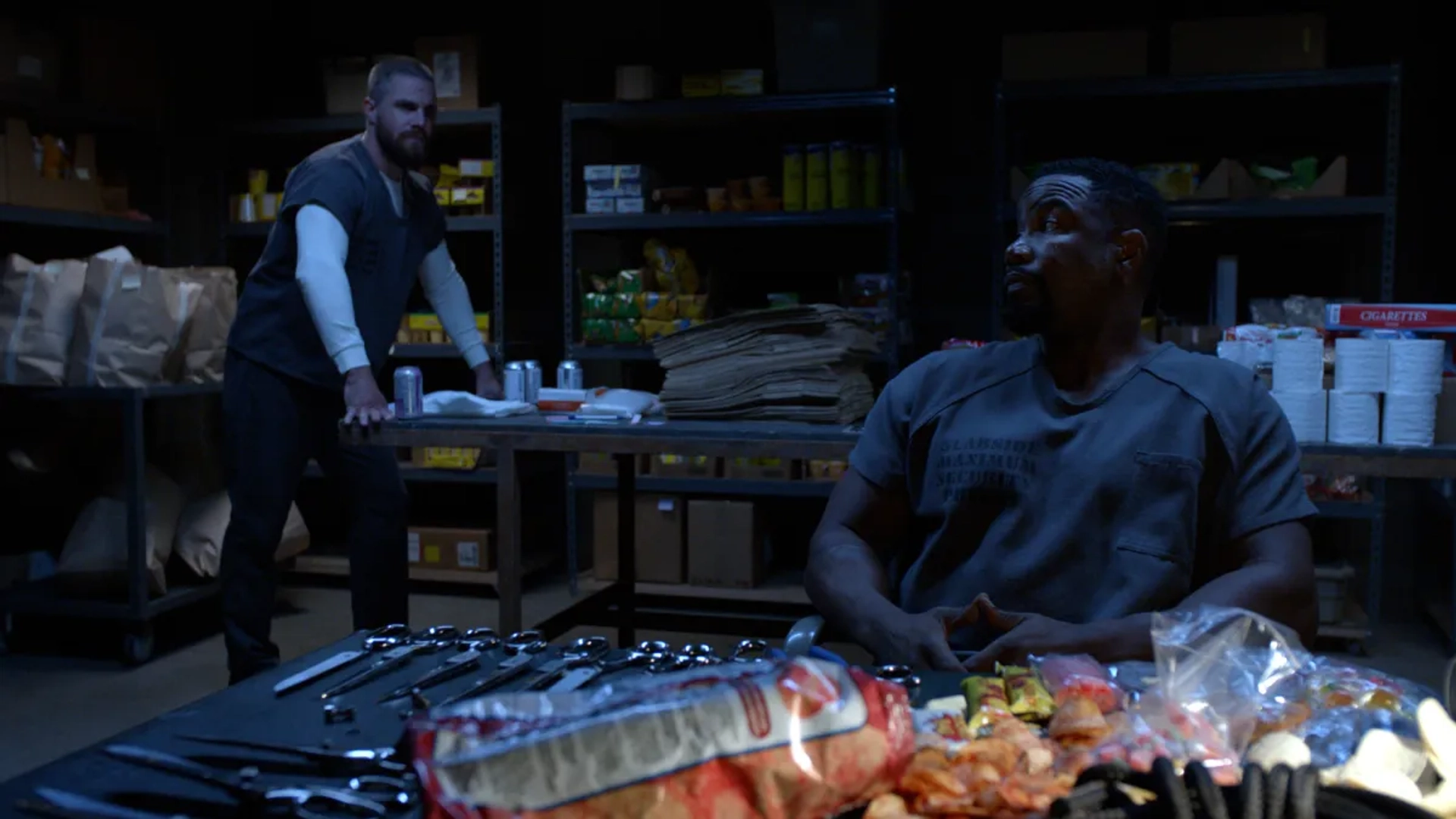 Michael Jai White and Stephen Amell in Arrow (2012)