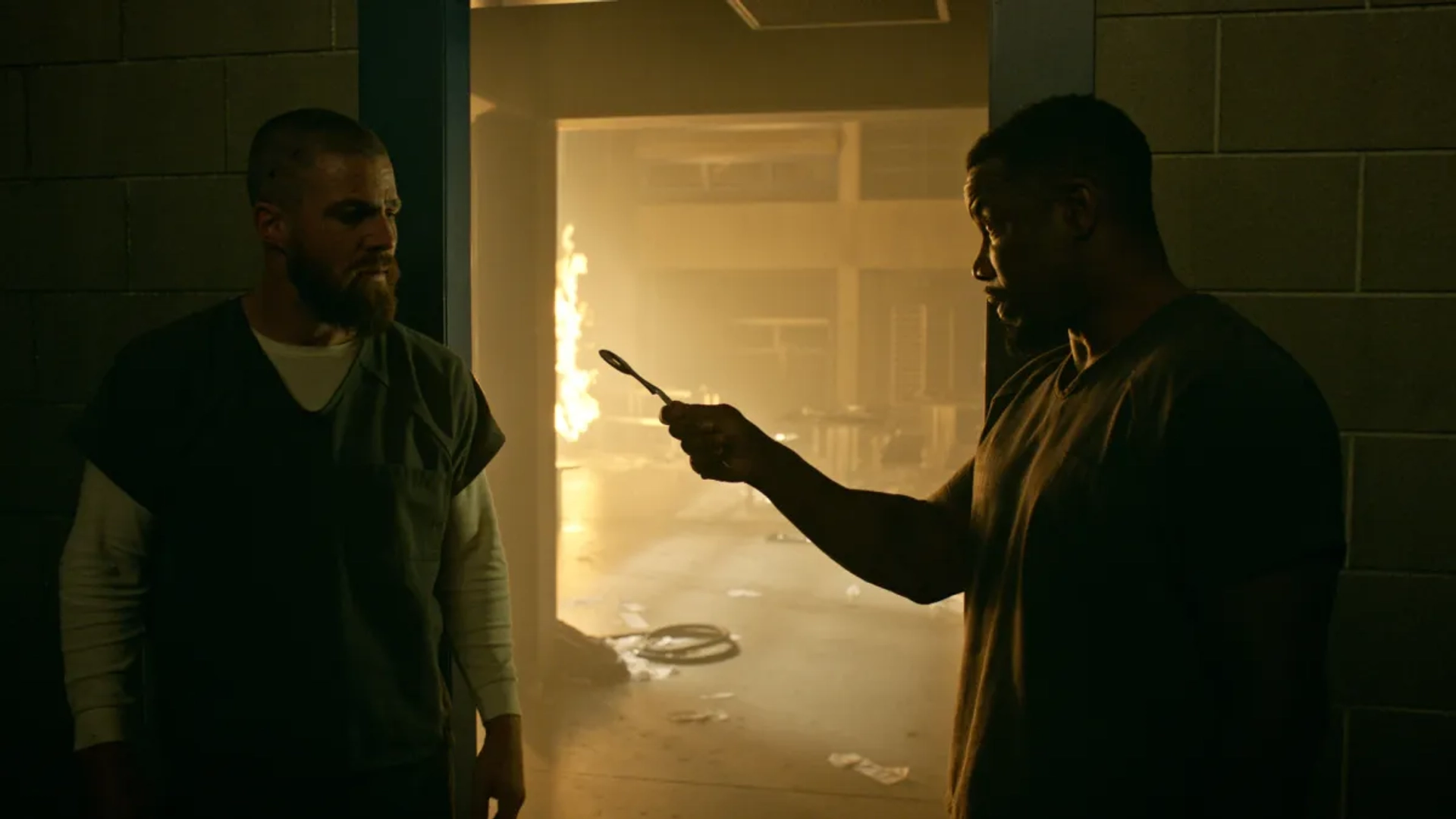 Michael Jai White and Stephen Amell in Arrow (2012)