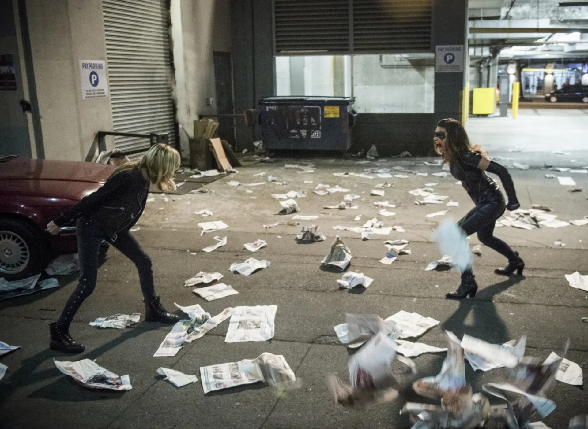 Katie Cassidy and Juliana Harkavy in Arrow (2012)