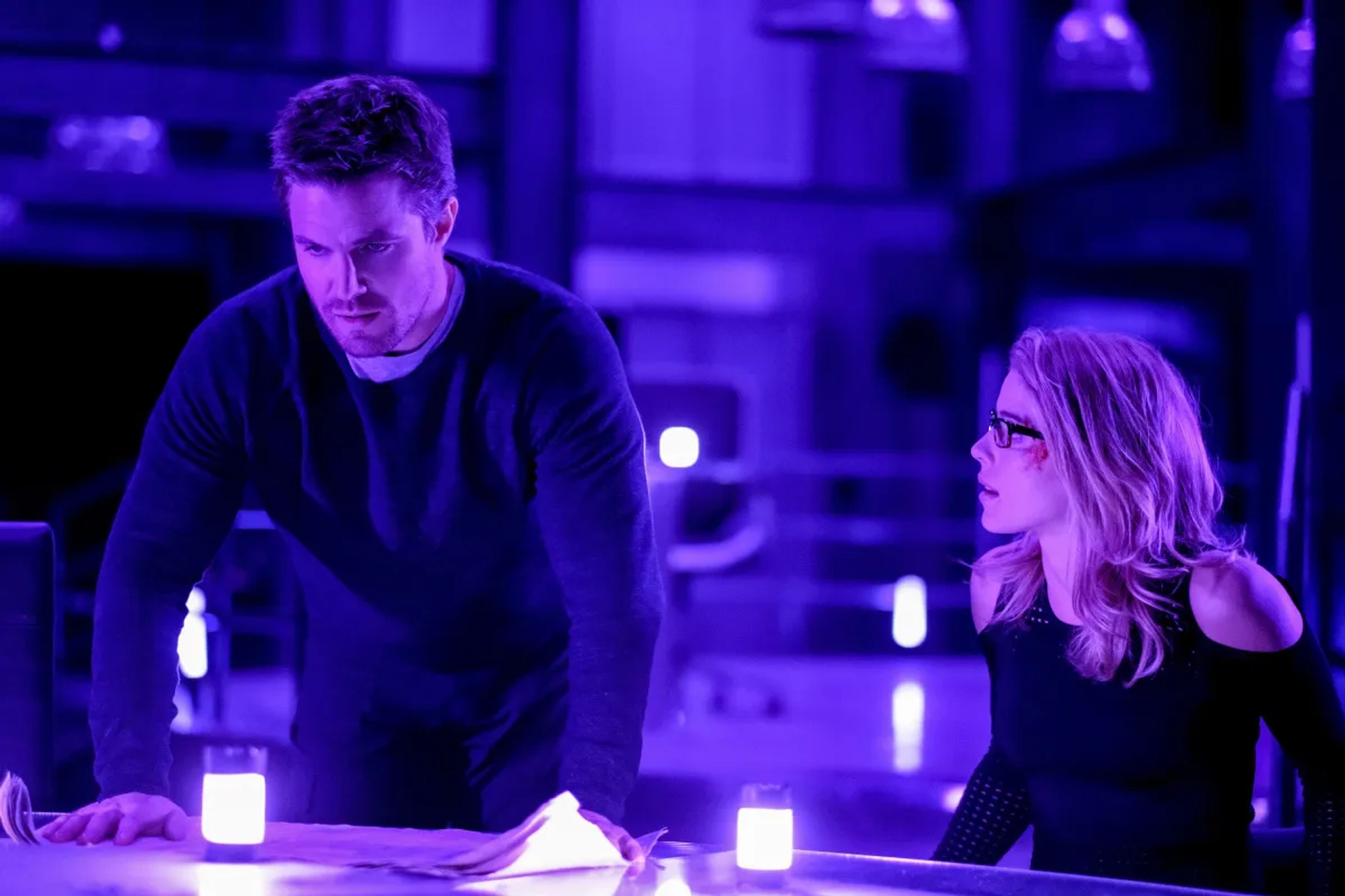 Stephen Amell and Emily Bett Rickards in Arrow (2012)