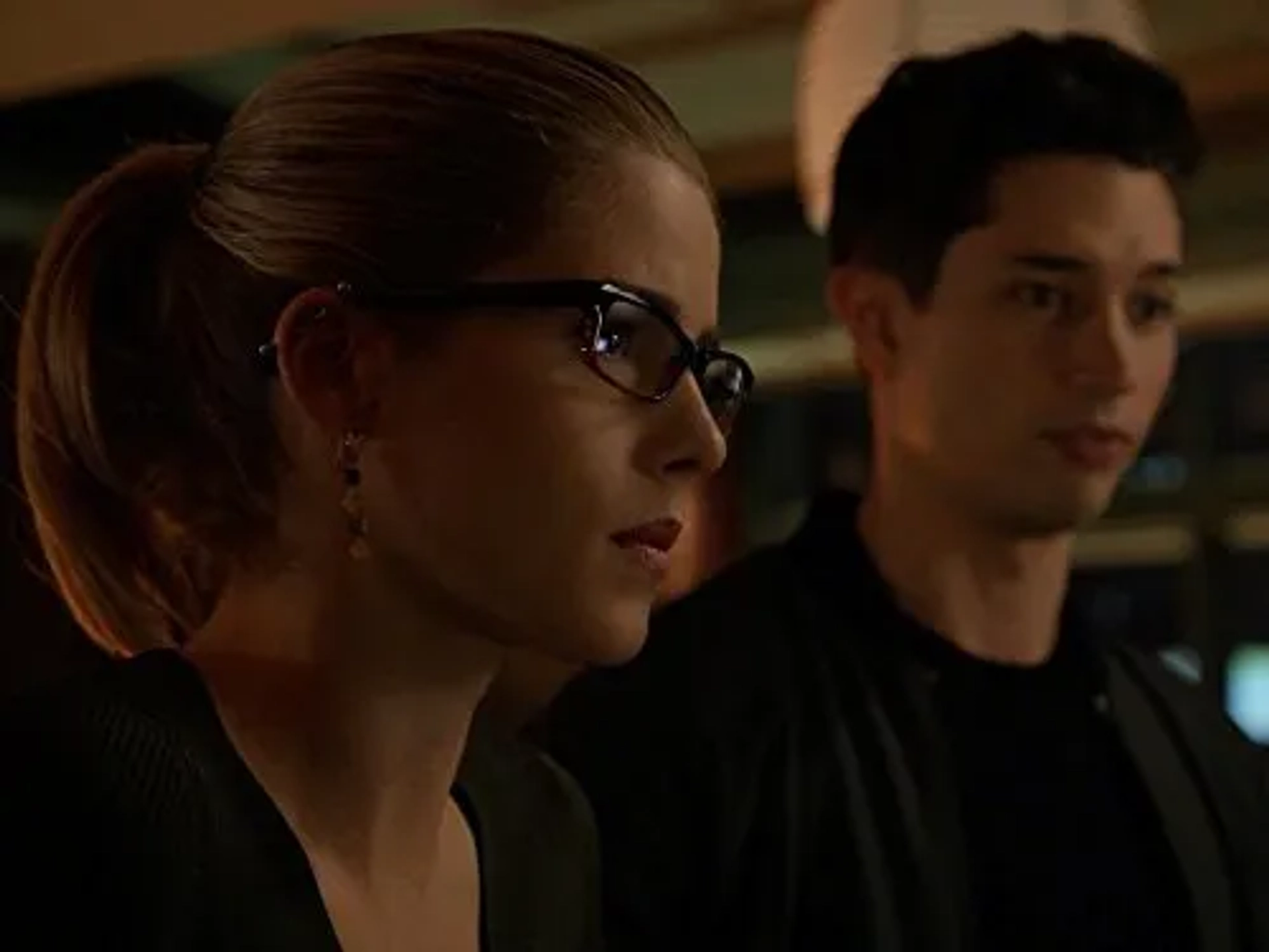 Joe Dinicol and Emily Bett Rickards in Arrow (2012)