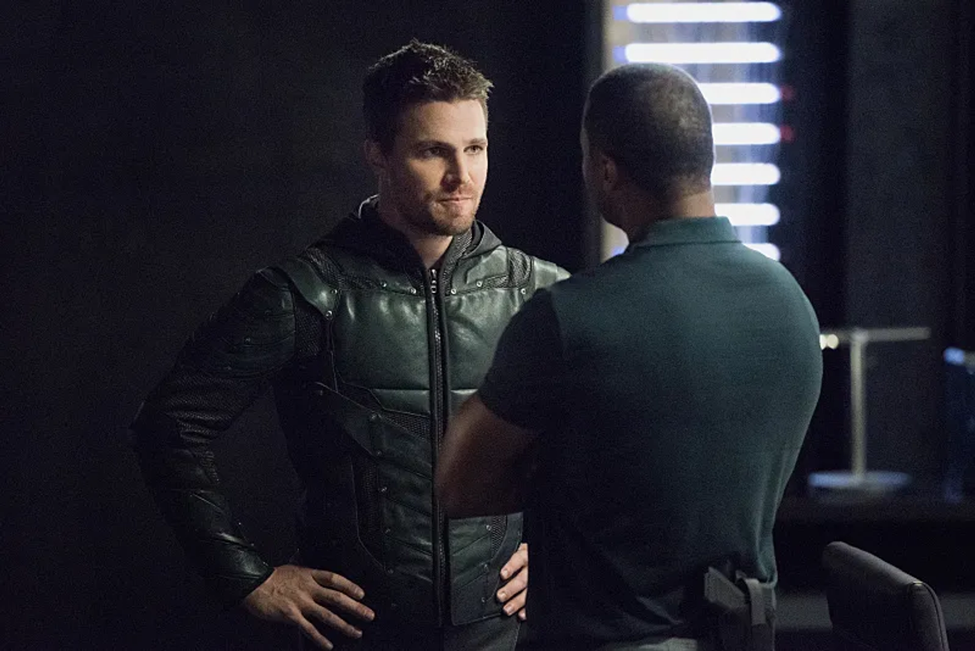 David Ramsey and Stephen Amell in Arrow (2012)