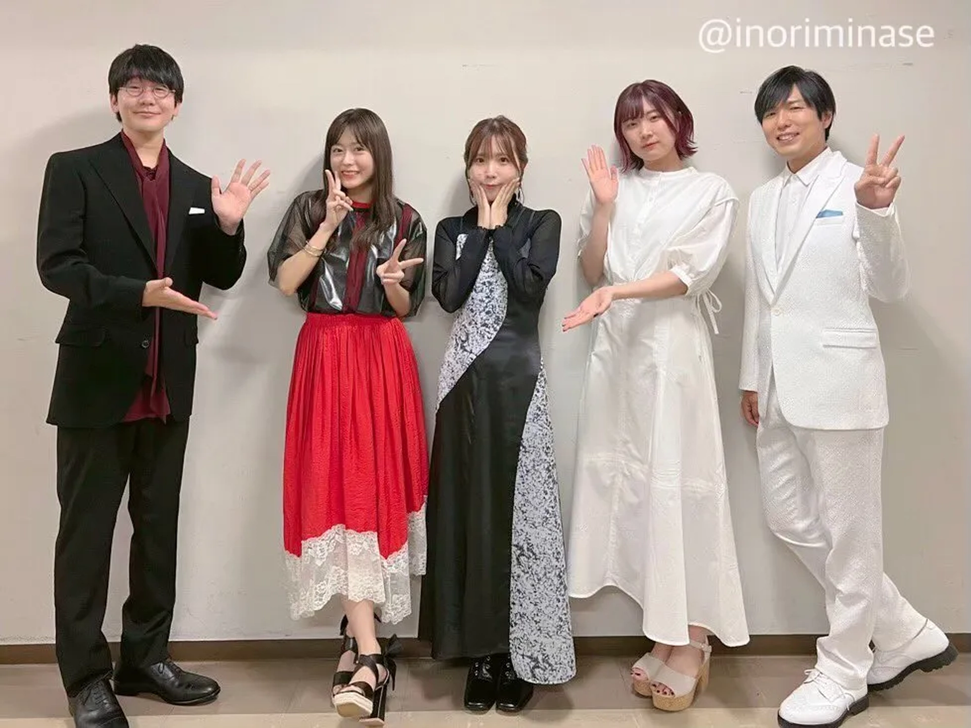 Hiroshi Kamiya, Natsuki Hanae, Inori Minase, and Ayumi Mano at an event for The Duke of Death and His Maid (2021)