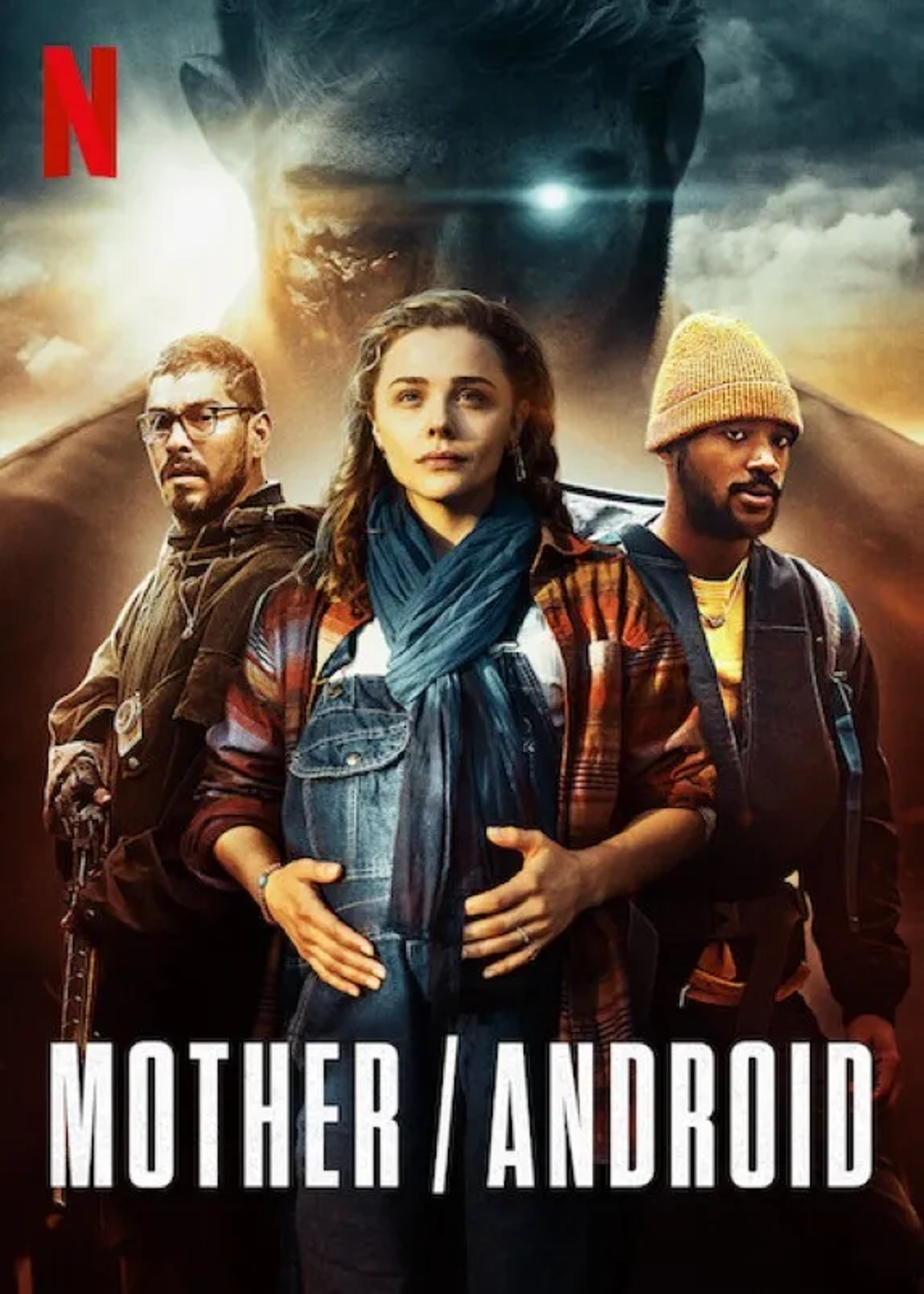 Chloë Grace Moretz, Raúl Castillo, and Algee Smith in Mother/Android (2021)