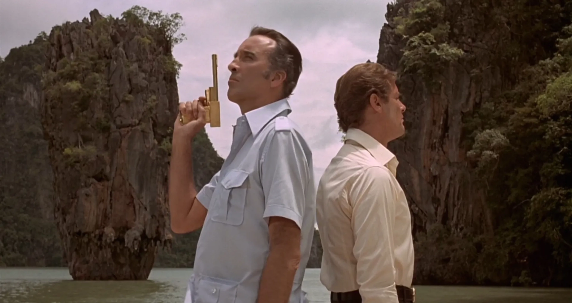 Christopher Lee and Roger Moore in The Man with the Golden Gun (1974)