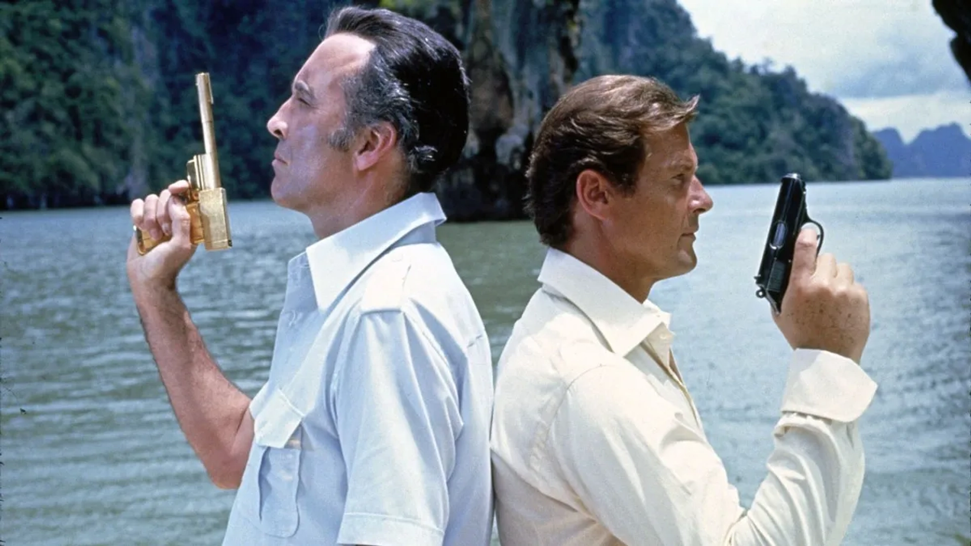 Christopher Lee and Roger Moore in The Man with the Golden Gun (1974)