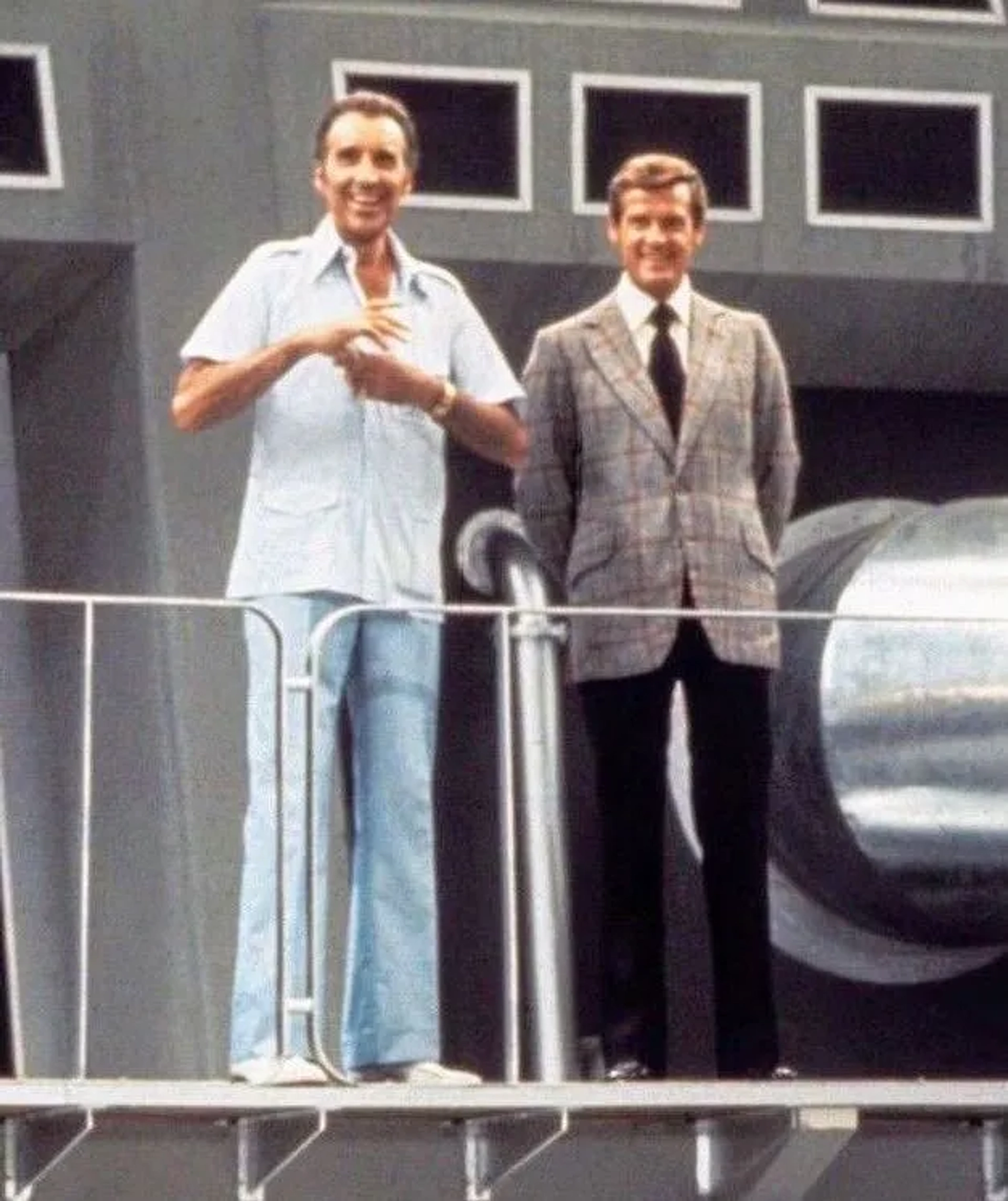 Christopher Lee and Roger Moore in The Man with the Golden Gun (1974)