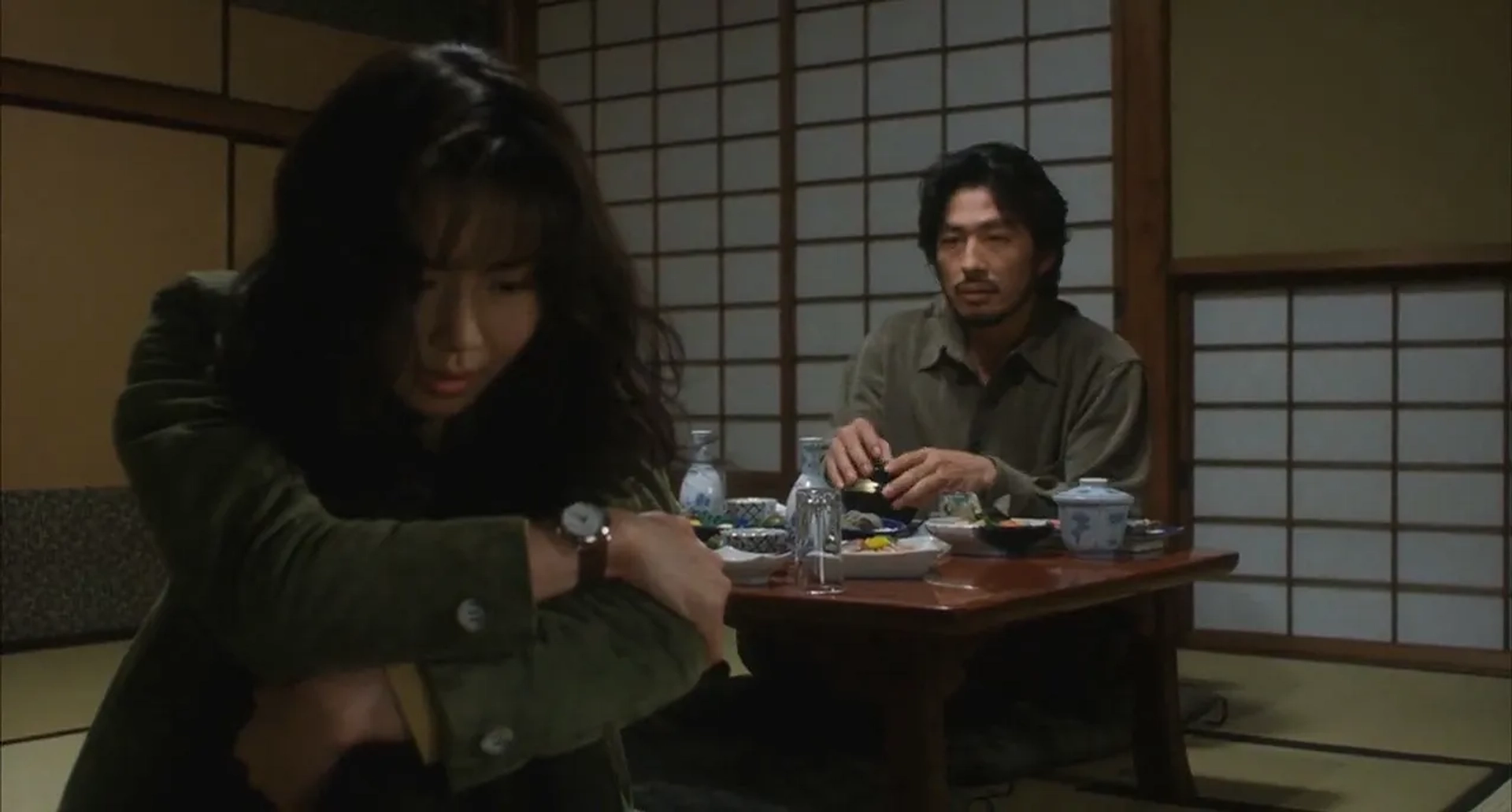 Nanako Matsushima and Hiroyuki Sanada in The Ring (1998)