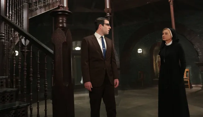 Jessica Lange and Zachary Quinto in American Horror Story (2011)