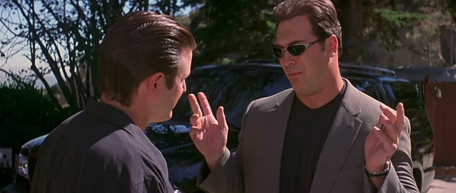 David Arquette and Patrick Warburton in Scream 3 (2000)