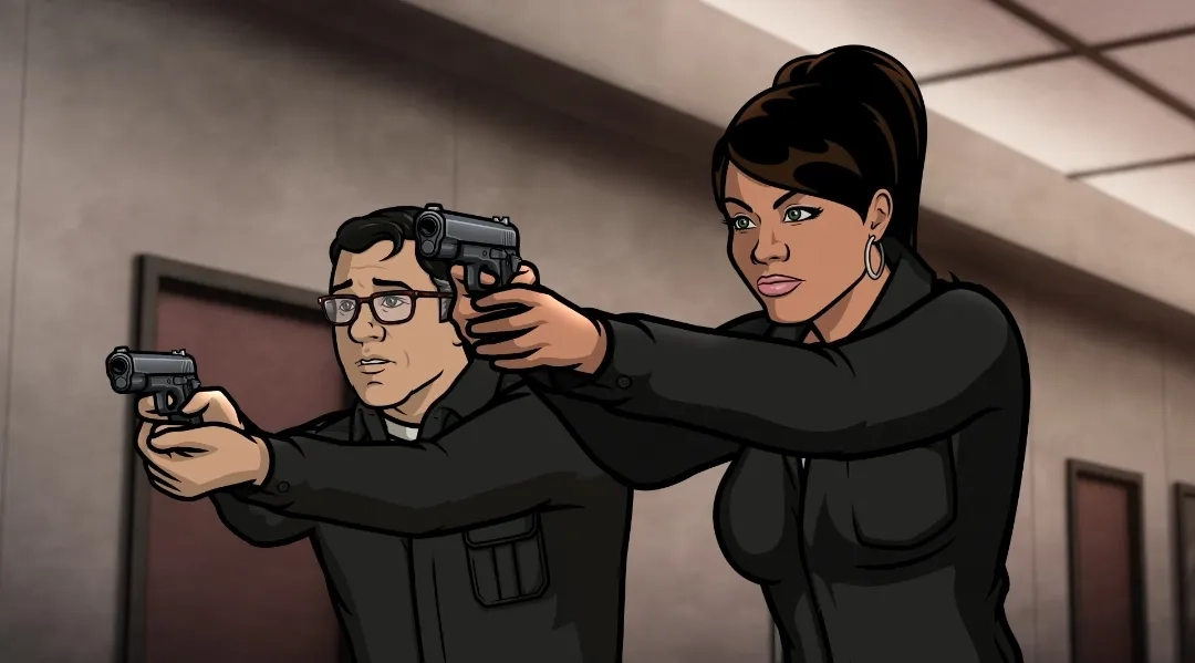 Chris Parnell and Aisha Tyler in Archer (2009)