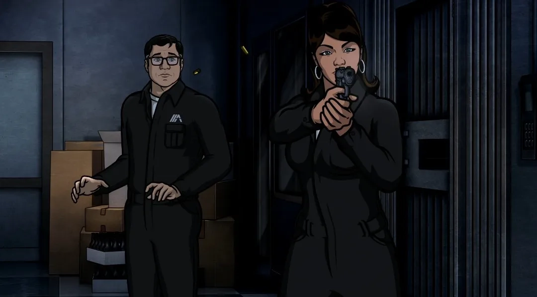 Chris Parnell and Aisha Tyler in Archer (2009)