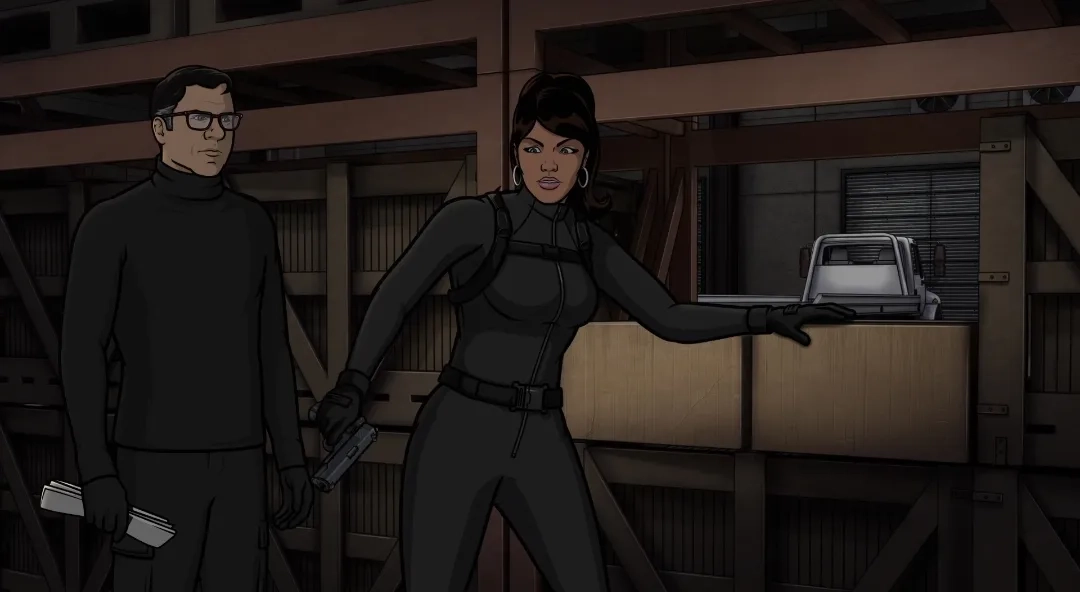 Chris Parnell and Aisha Tyler in Archer (2009)