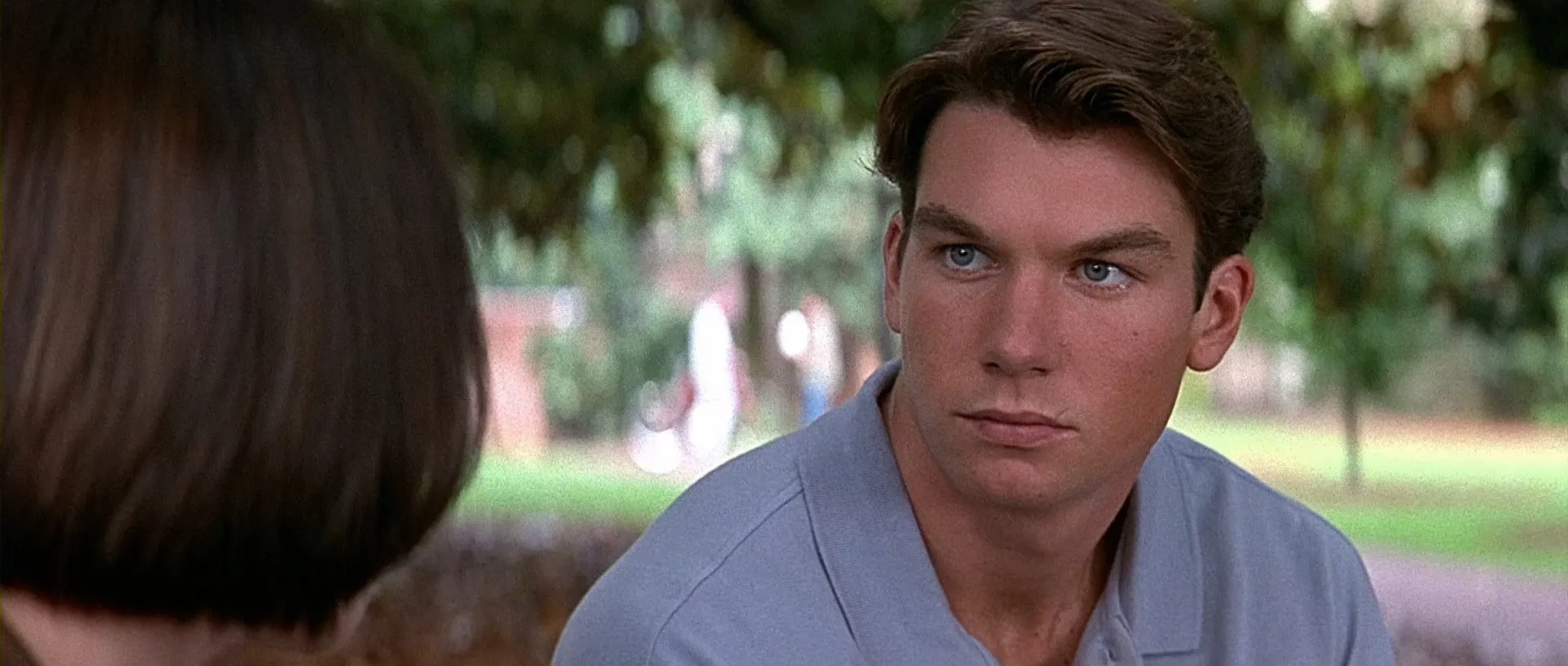 Neve Campbell and Jerry O'Connell in Scream 2 (1997)