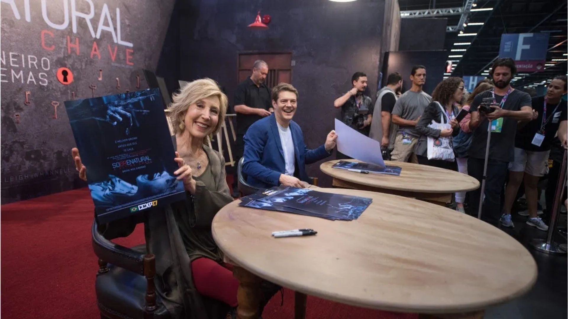 Lin Shaye and Jason Blum at an event for Insidious: The Last Key (2018)