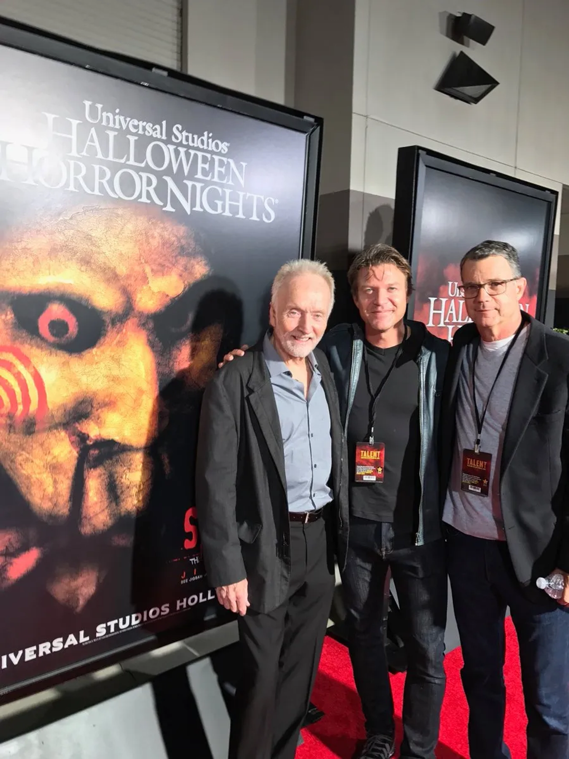 Tobin Bell and Matt Passmore at an event for Jigsaw (2017)