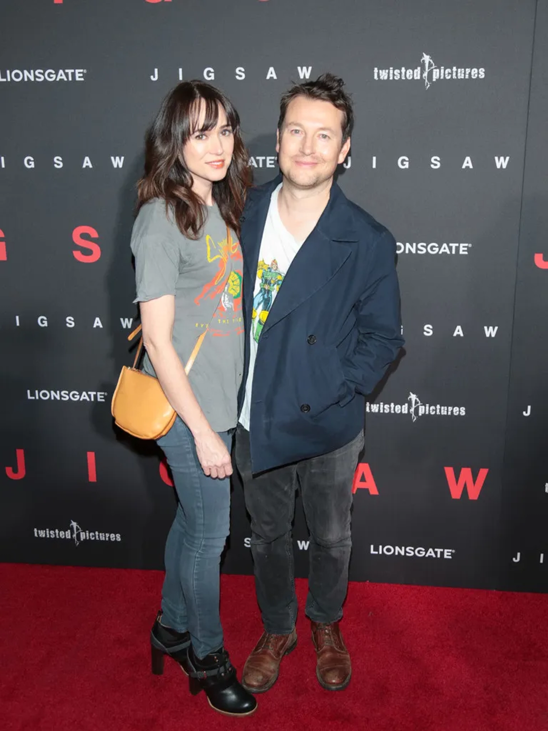 Corbett Tuck and Leigh Whannell at an event for Jigsaw (2017)