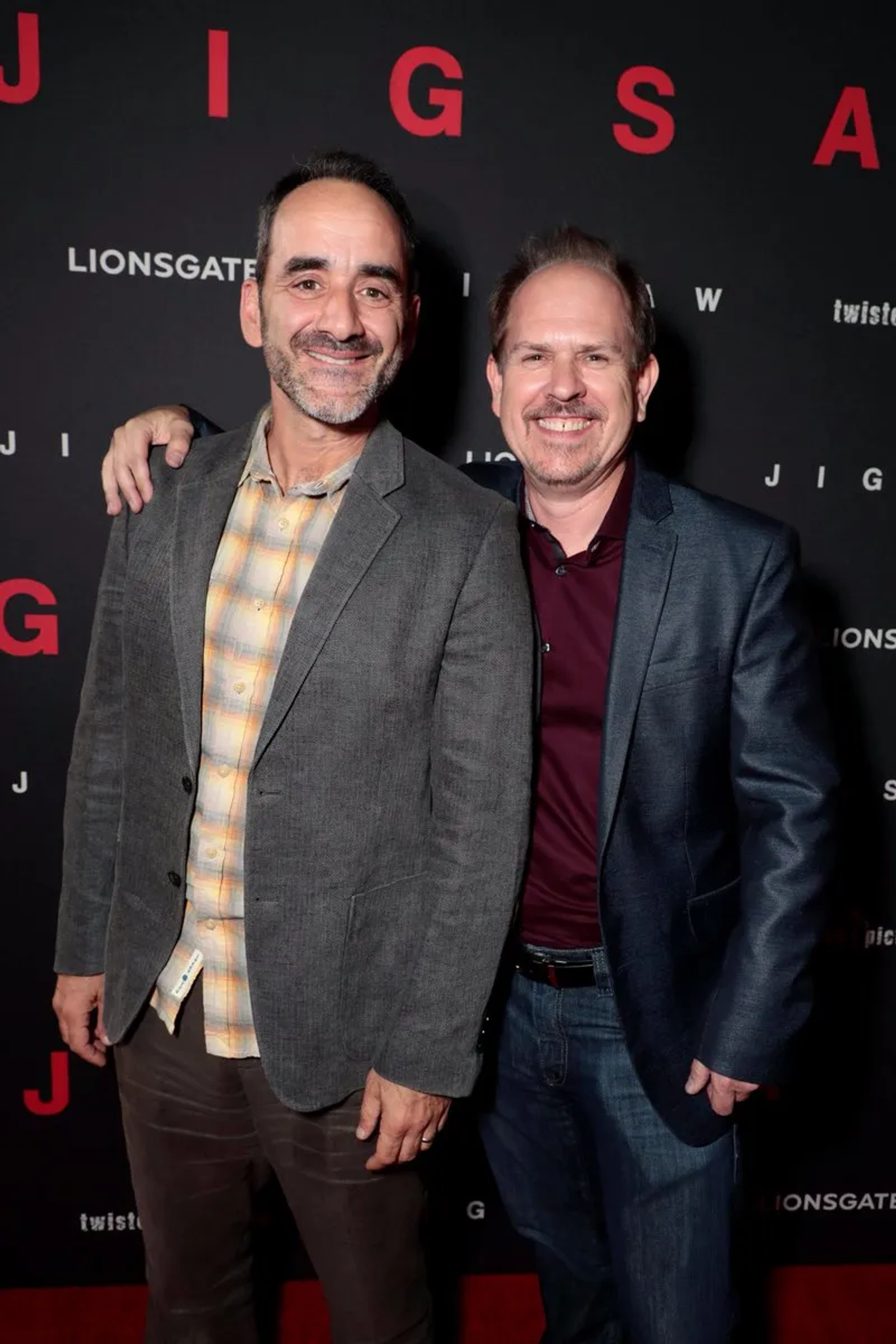 Josh Stolberg and Pete Goldfinger at an event for Jigsaw (2017)