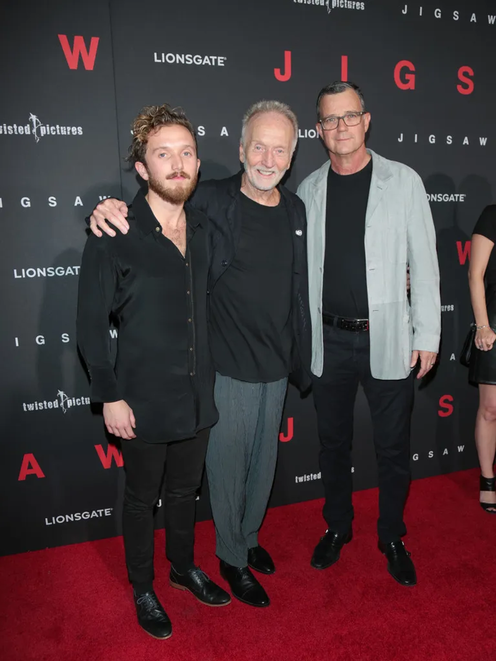 Tobin Bell and Mark Burg at an event for Jigsaw (2017)