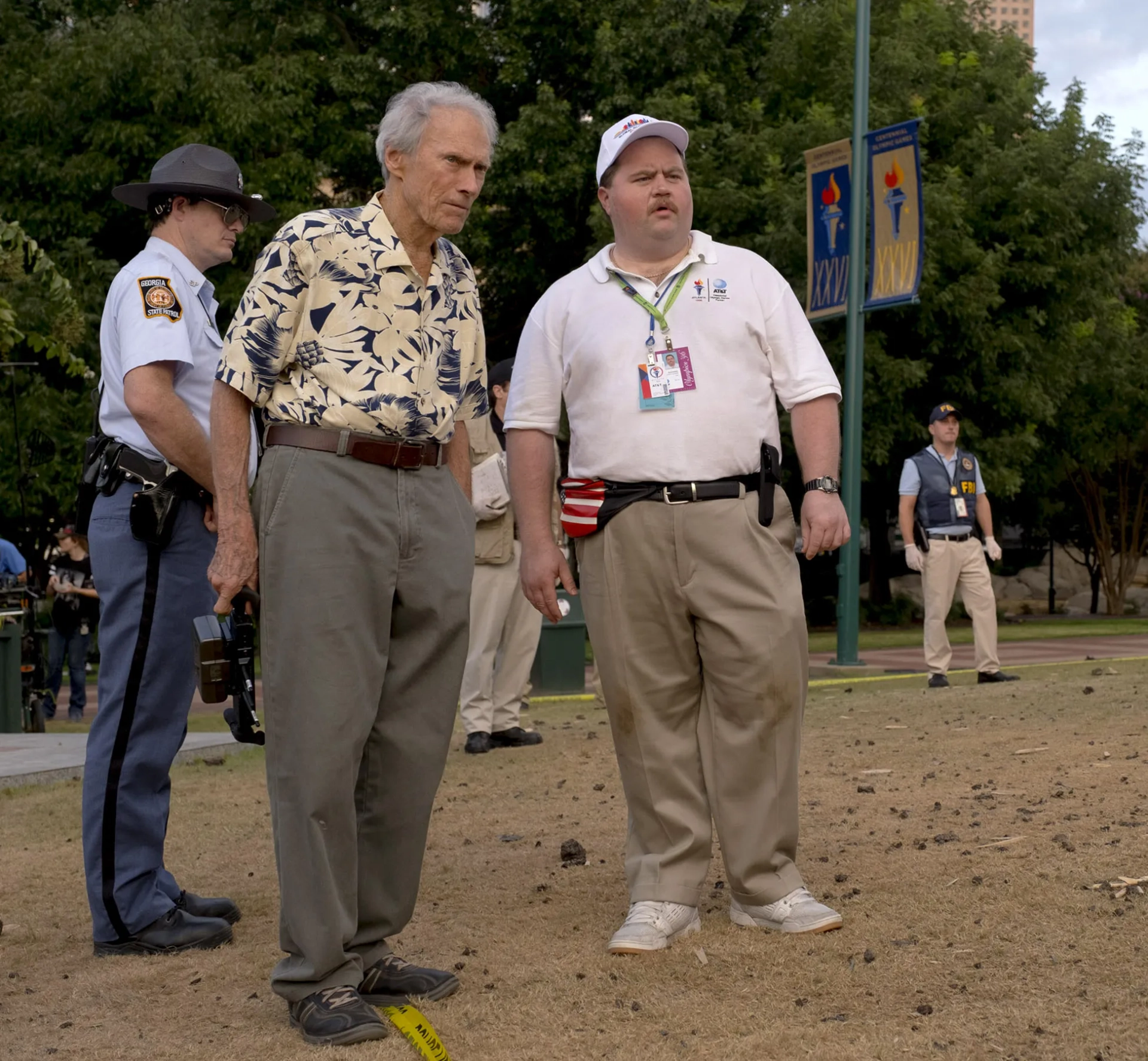 Clint Eastwood and Paul Walter Hauser in Richard Jewell (2019)
