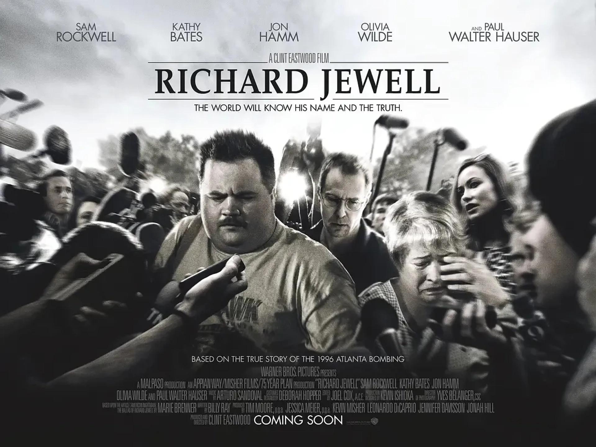 Kathy Bates, Sam Rockwell, Jon Hamm, Olivia Wilde, and Paul Walter Hauser in Richard Jewell (2019)